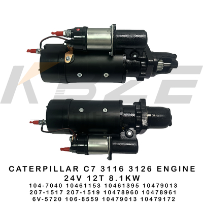 6V-5720 106-8559 CAT C7 3116 3126 इंजन 24V 12T 8.1KW स्टार्टर मोटर 104-7040 10461153 10461395 207-1517 207-1519 E320 E322 E325 खुदाई करने वाले के लिए